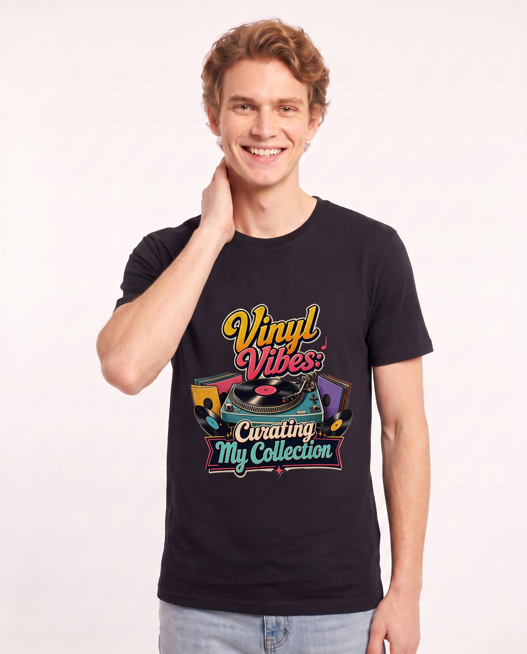 Vinyl Vibes: Curating My Collection Men's Black T-Shirt product image 1