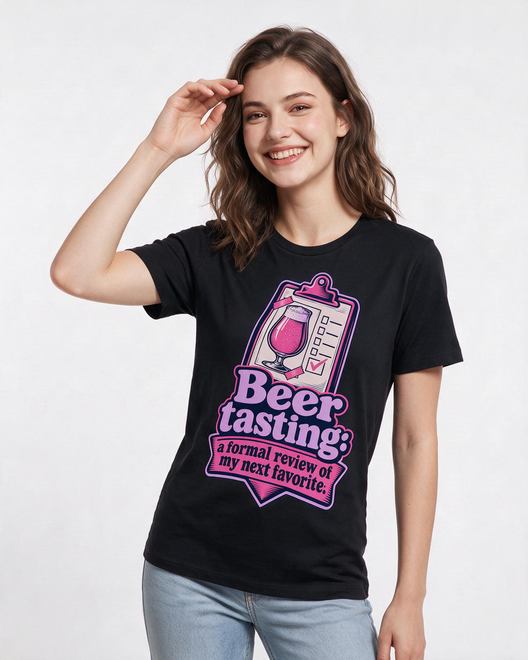 Beer Black T-Shirt for Women – Everyday Expression Graphic Tee product image 1