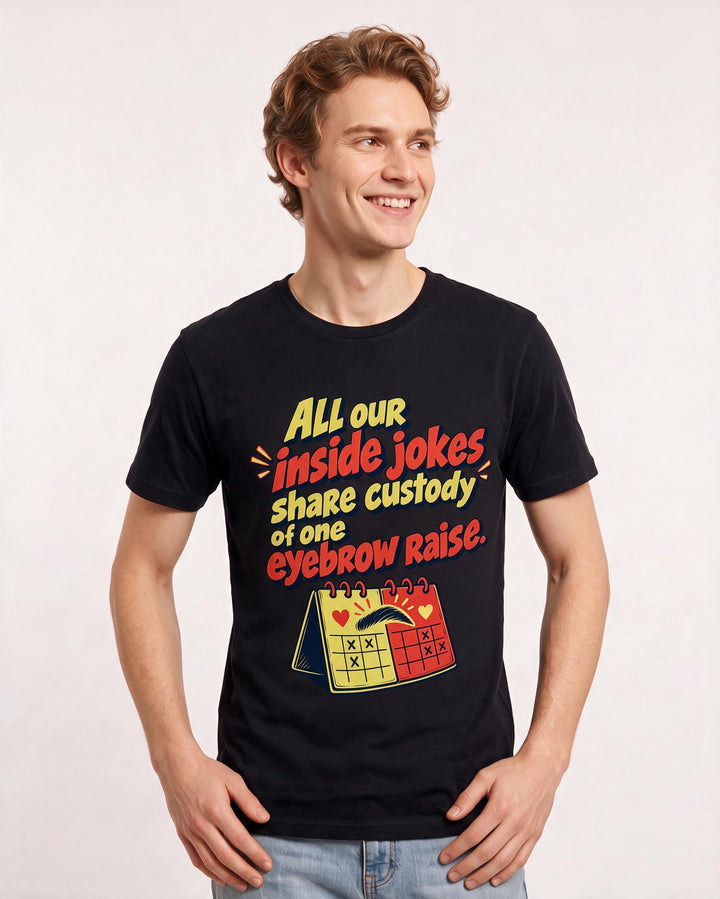 Couples Black T-Shirt for Men – Everyday Expression Graphic Tee product image 1
