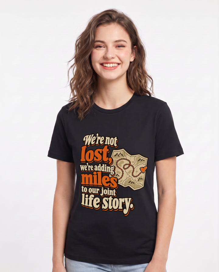 Couples Black T-Shirt for Women – Everyday Expression Graphic Tee product image 3