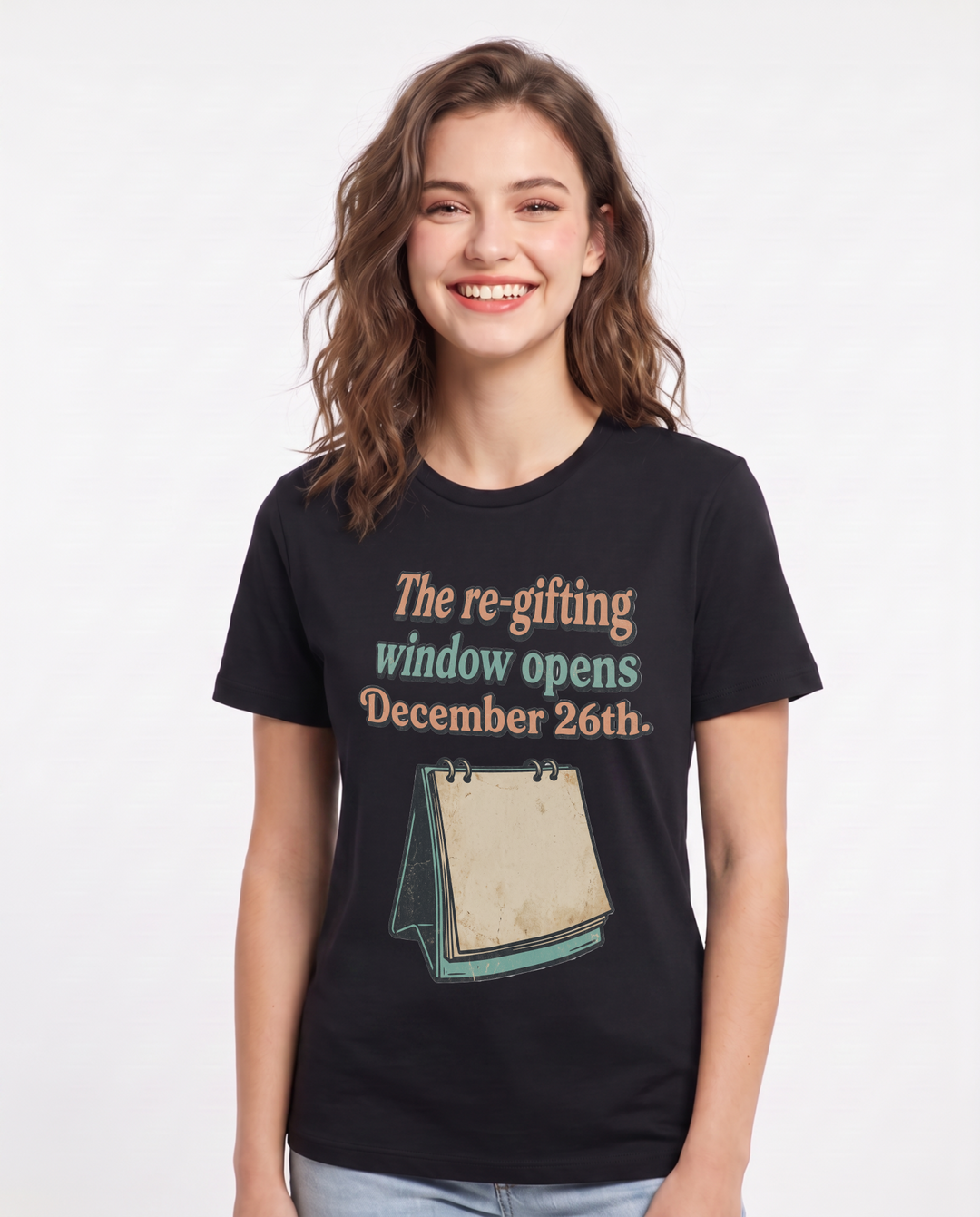 Christmas Black T-Shirt for Women – Holiday Theme Graphic Tee product image 1