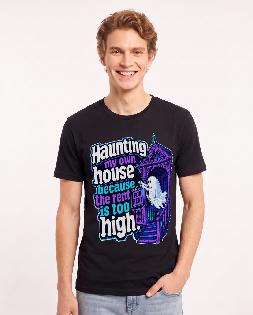 Halloween Black T-Shirt for Men – Halloween Theme Graphic Tee product image 3