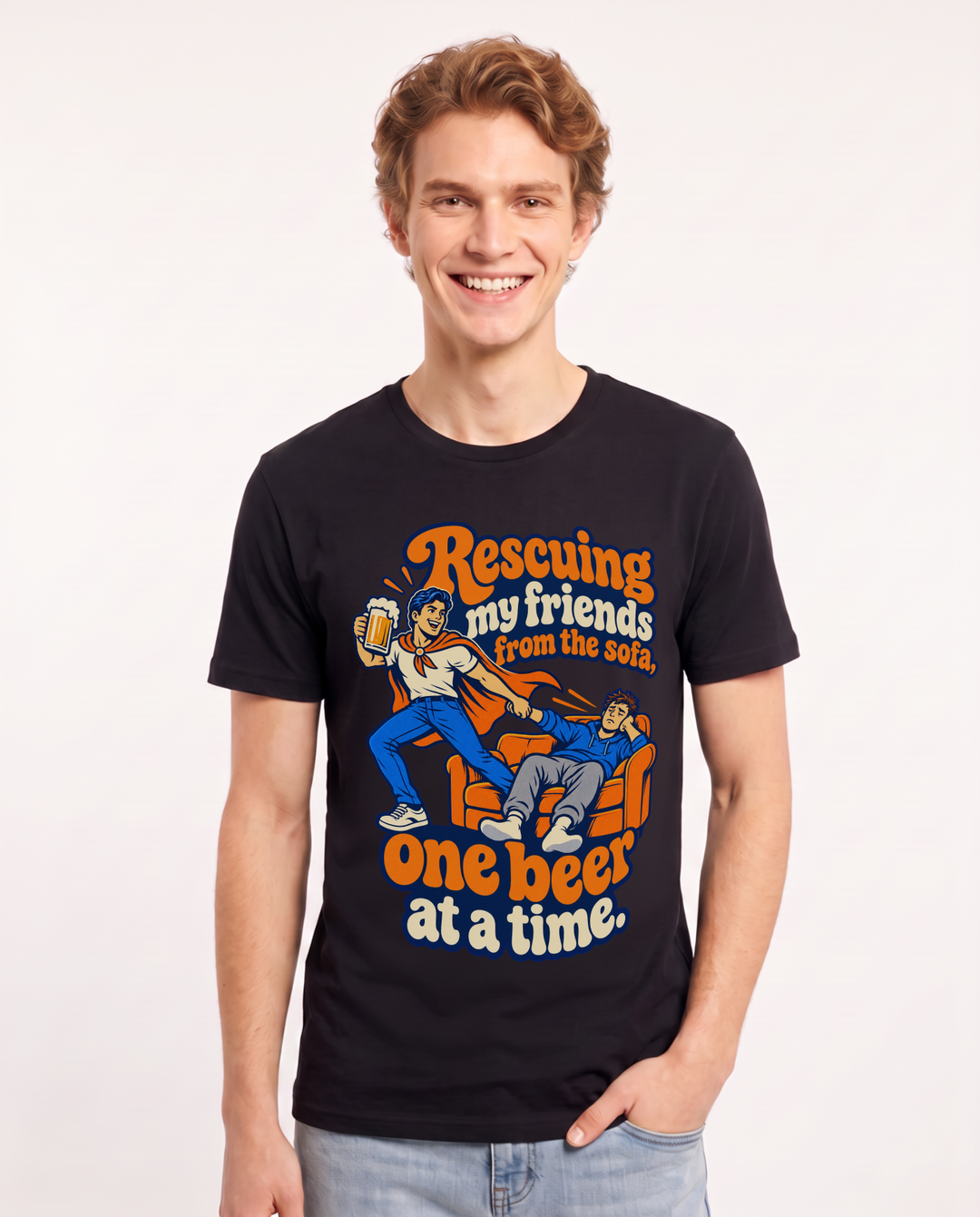 Beer Black T-Shirt for Men – Everyday Expression Graphic Tee product image 3