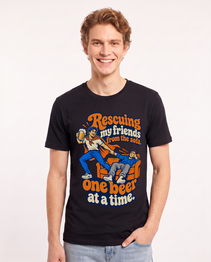 Beer Black T-Shirt for Men – Everyday Expression Graphic Tee product image 3