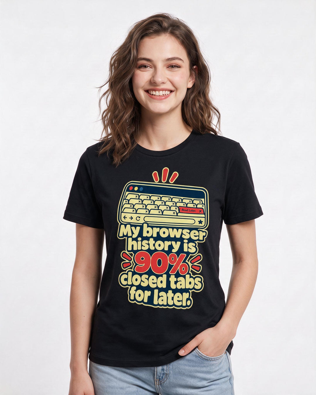 Meme Black T-Shirt for Women – Everyday Expression Graphic Tee product image 1