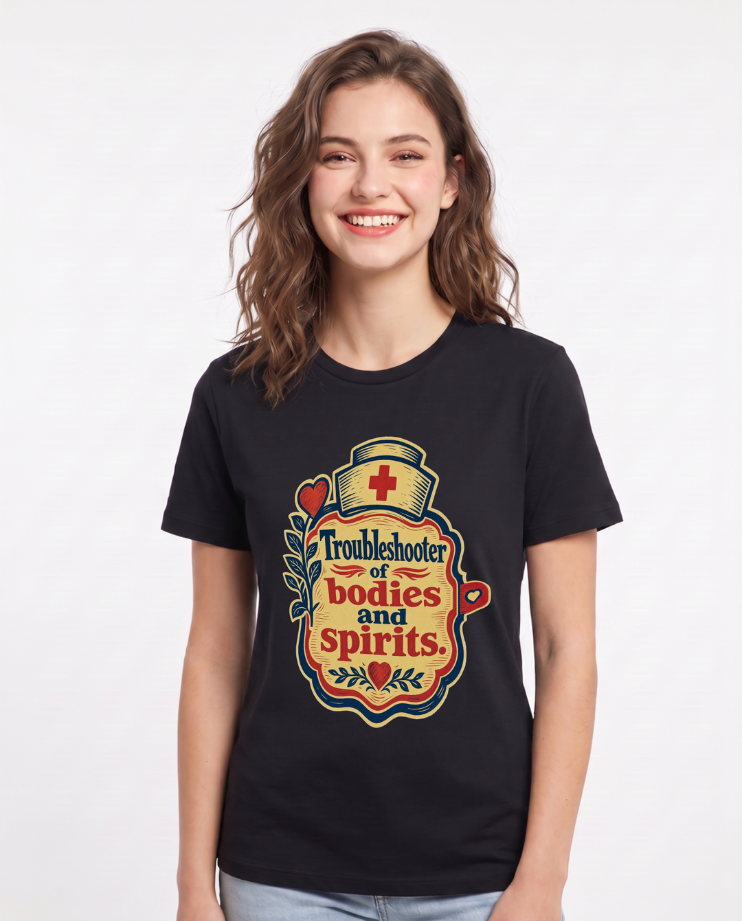 Nurse Gift Women's Black T-Shirt - Troubleshooter of bodies and product image 1