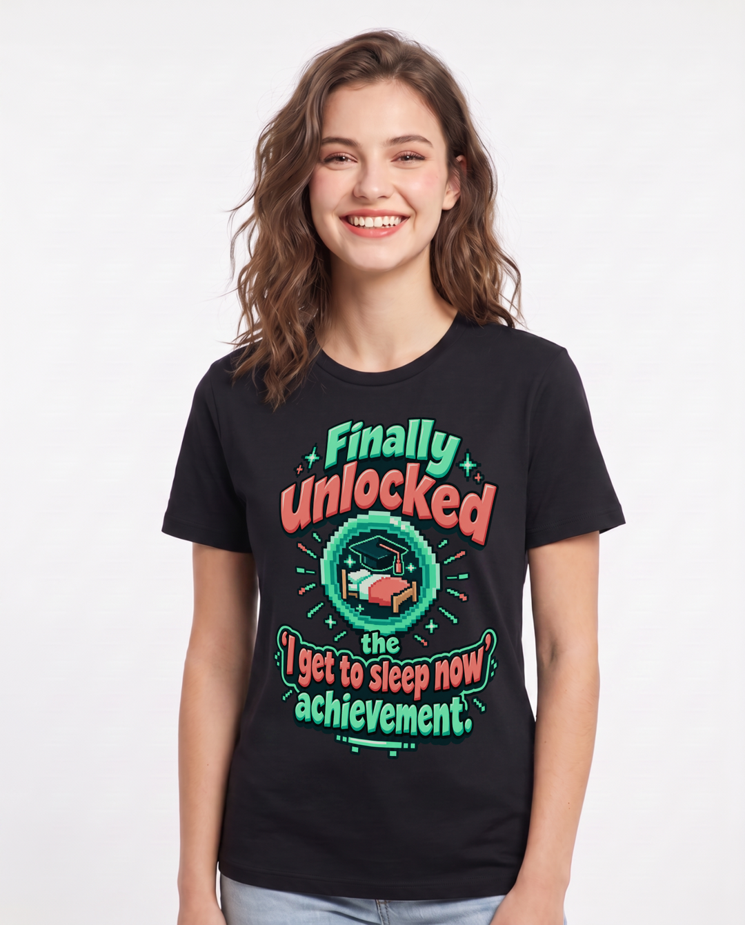 Graduation Black T-Shirt for Women – Everyday Expression Graphic Tee product image 3