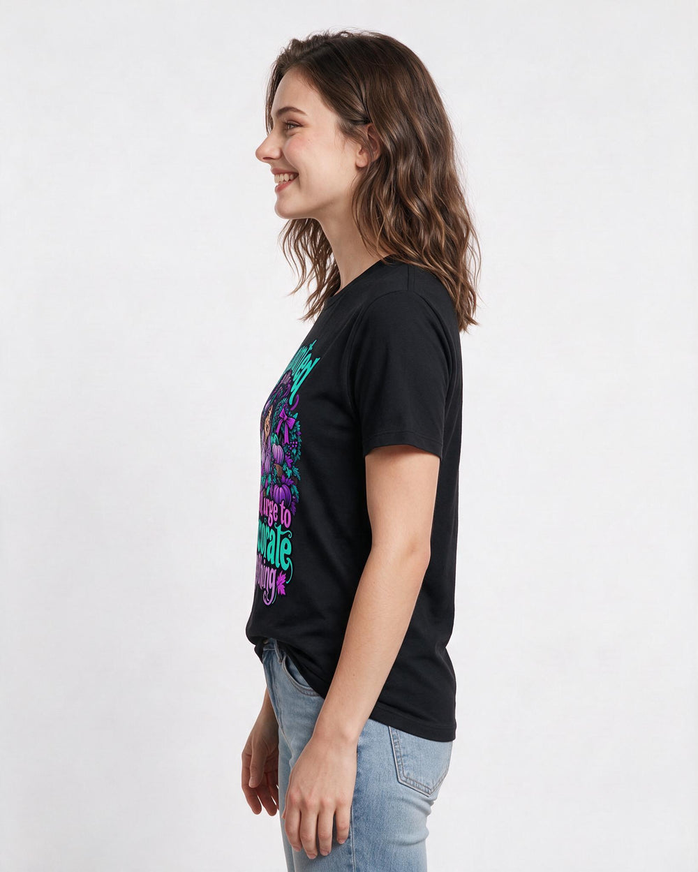 Halloween Black T-Shirt for Women – Halloween Theme Graphic Tee product image 2