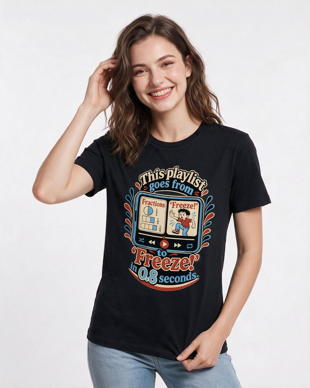 Teacher Black T-Shirt for Women – Everyday Expression Graphic Tee product image 1