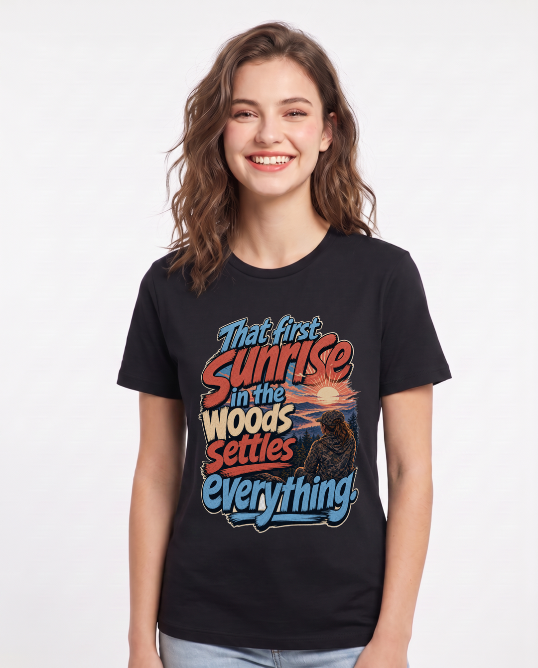 Hunting Black T-Shirt for Women – Everyday Expression Graphic Tee product image 3