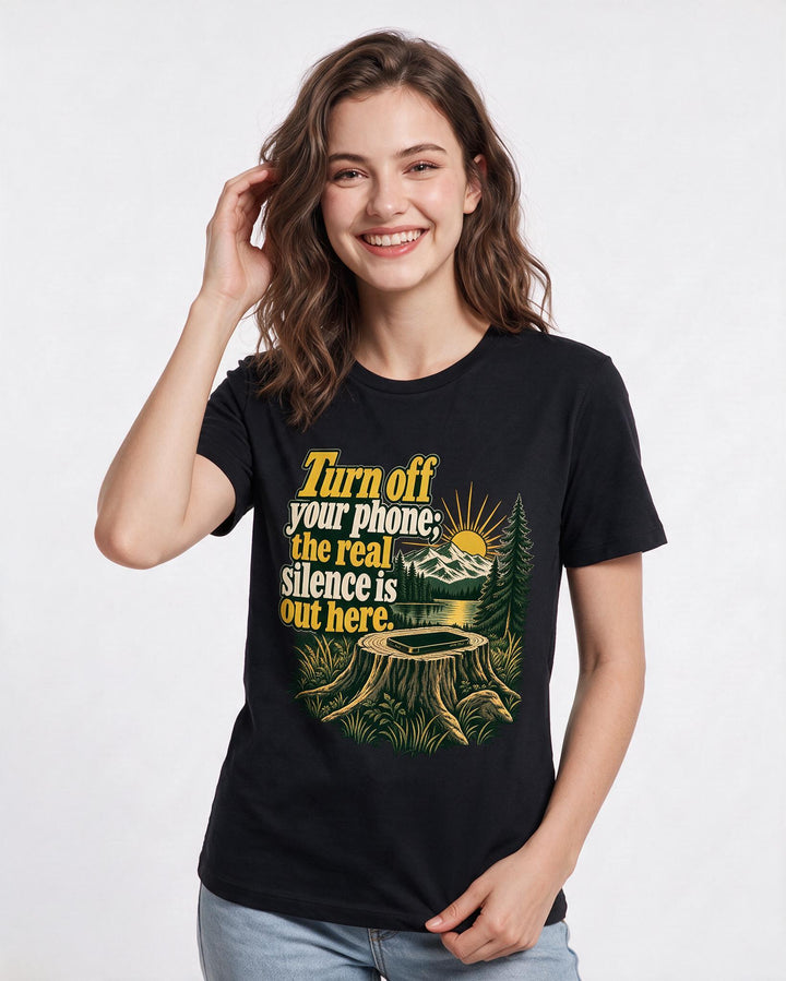 Hunting Black T-Shirt for Women – Everyday Expression Graphic Tee product image 1