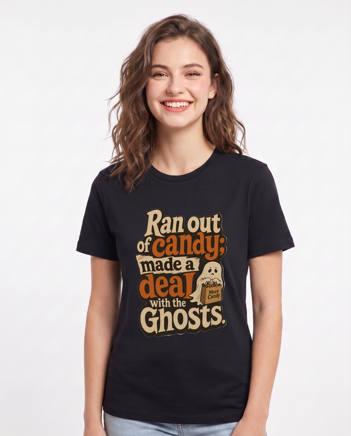 Halloween Black T-Shirt for Women – Halloween Theme Graphic Tee product image 3
