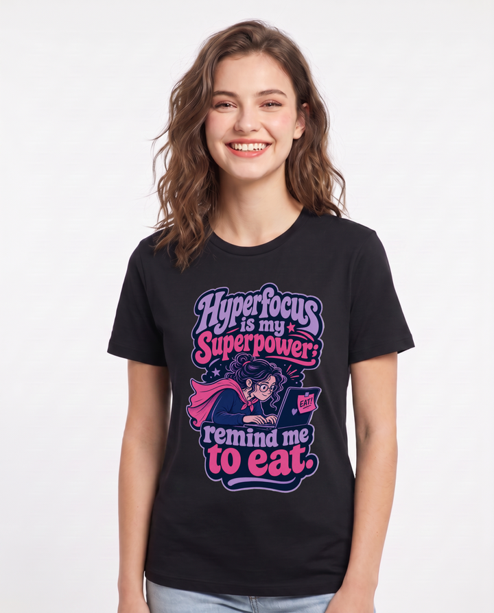 Neurodiversity Black T-Shirt for Women – Everyday Expression Graphic Tee product image 3