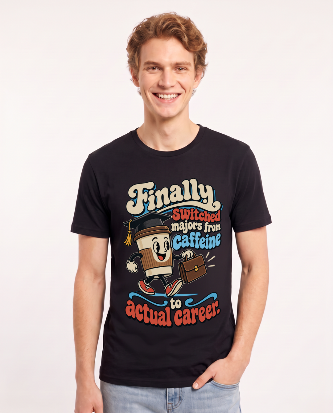 Graduation Black T-Shirt for Men – Everyday Expression Graphic Tee product image 3