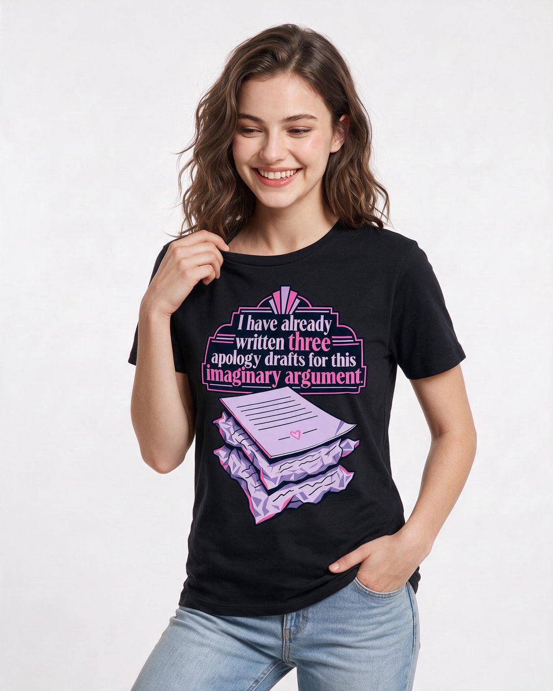 Meme Black T-Shirt for Women – Everyday Expression Graphic Tee product image 1