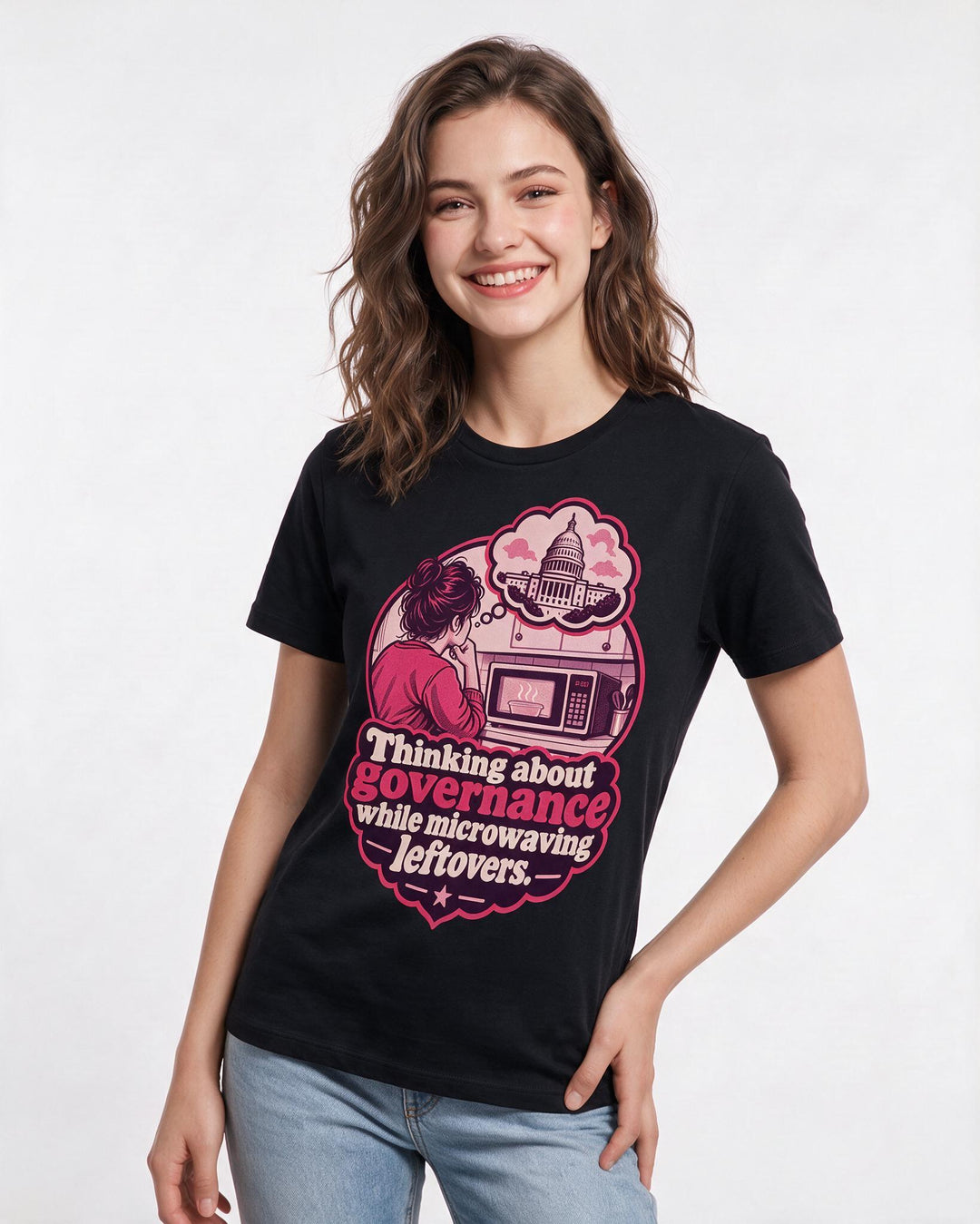Political Statement Black T-Shirt for Women – Everyday Expression Graphic Tee product image 1