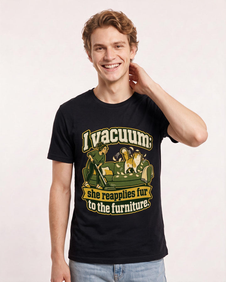Cat Lover Black T-Shirt for Men – Everyday Expression Graphic Tee product image 1