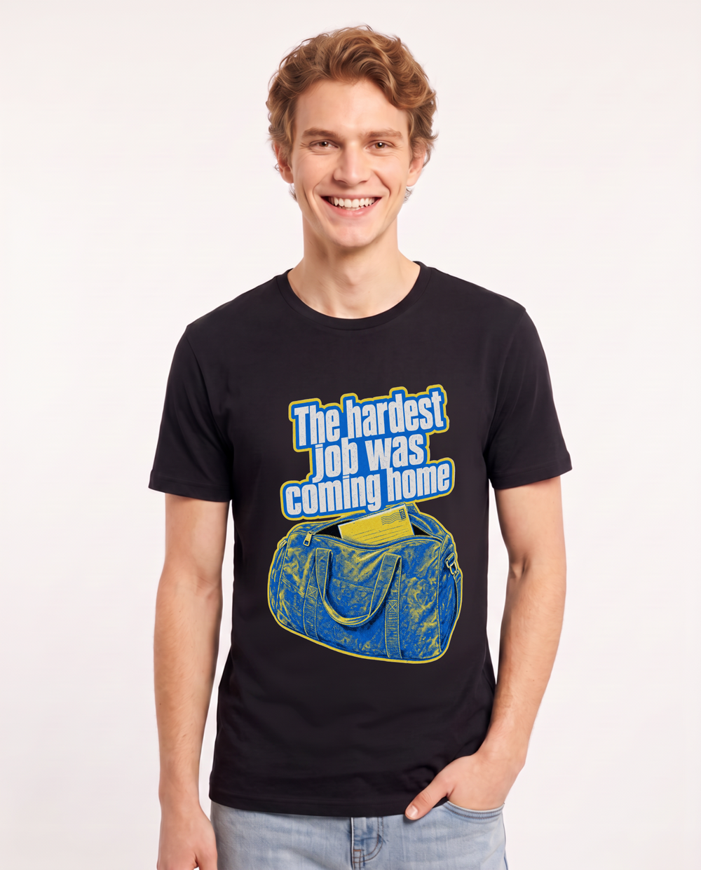 The hardest job was coming home - Men's Black T-Shirt product image 2