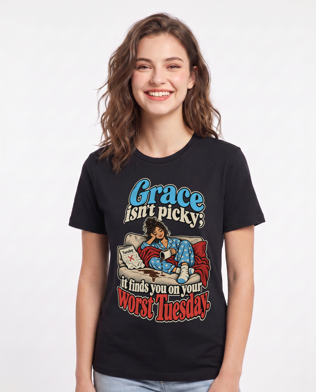 Christian Faith Black T-Shirt for Women – Everyday Expression Graphic Tee product image 3