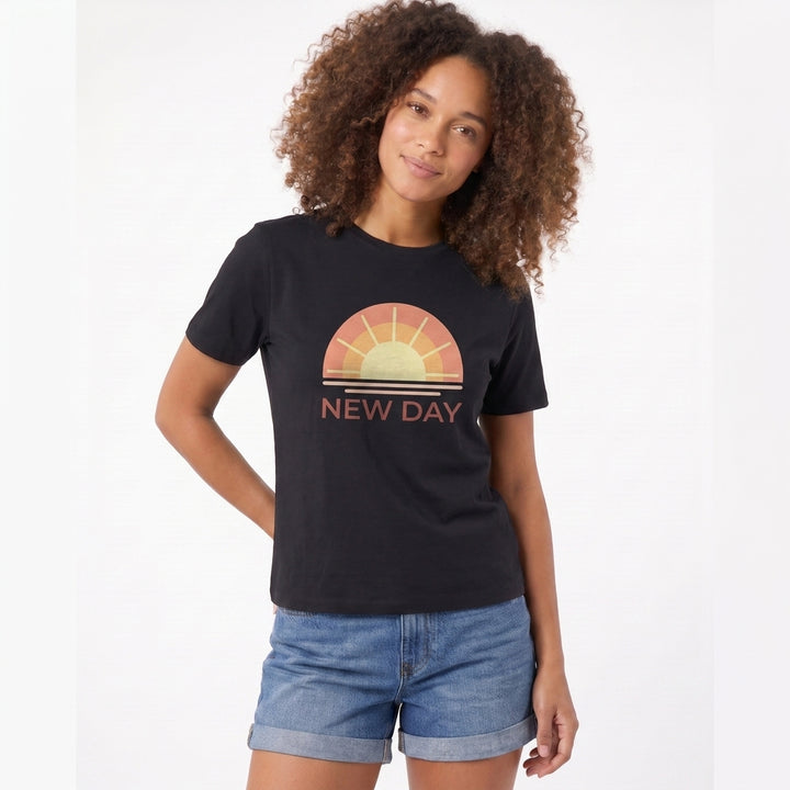 Fresh Start Vibes Black T-Shirt mockup 2