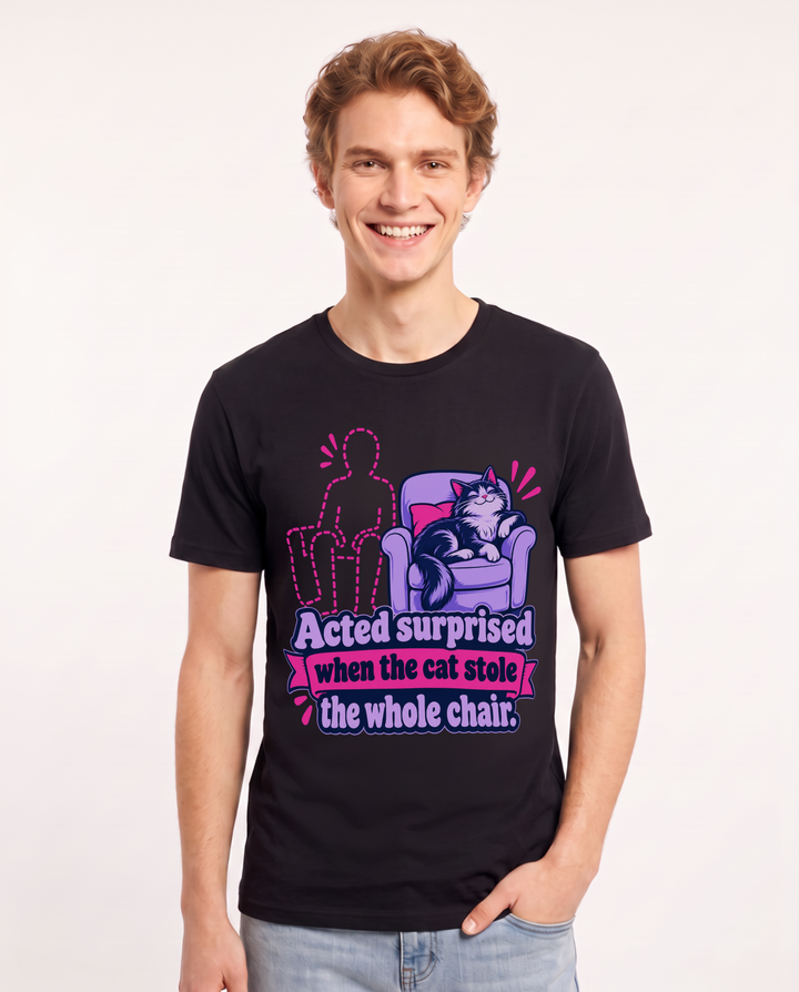 Cat Lover Black T-Shirt for Men – Everyday Expression Graphic Tee product image 3