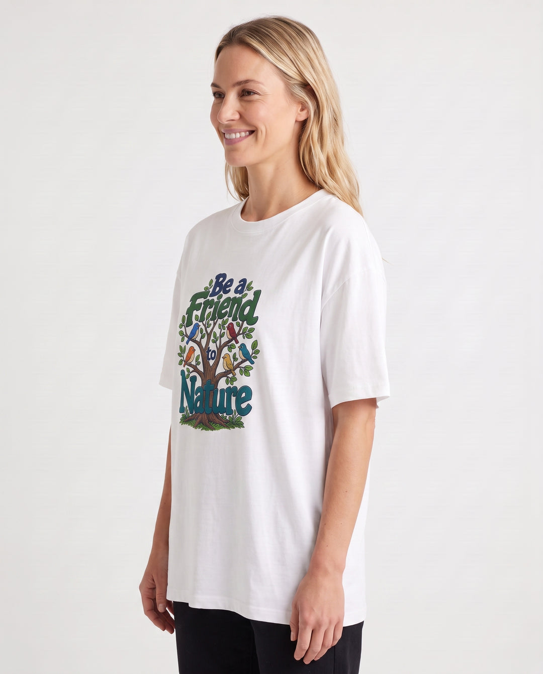 Be A Friend To Nature White T-Shirt mockup 2