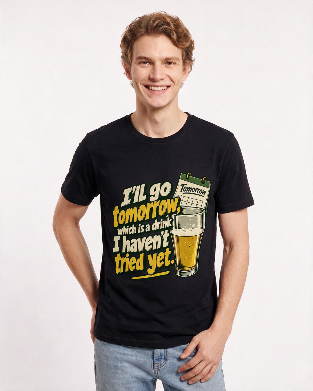 Beer Black T-Shirt for Men – Everyday Expression Graphic Tee product image 1