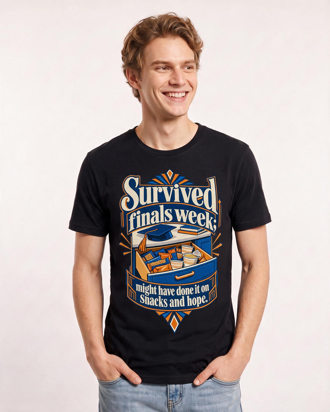Graduation Black T-Shirt for Men – Everyday Expression Graphic Tee product image 1