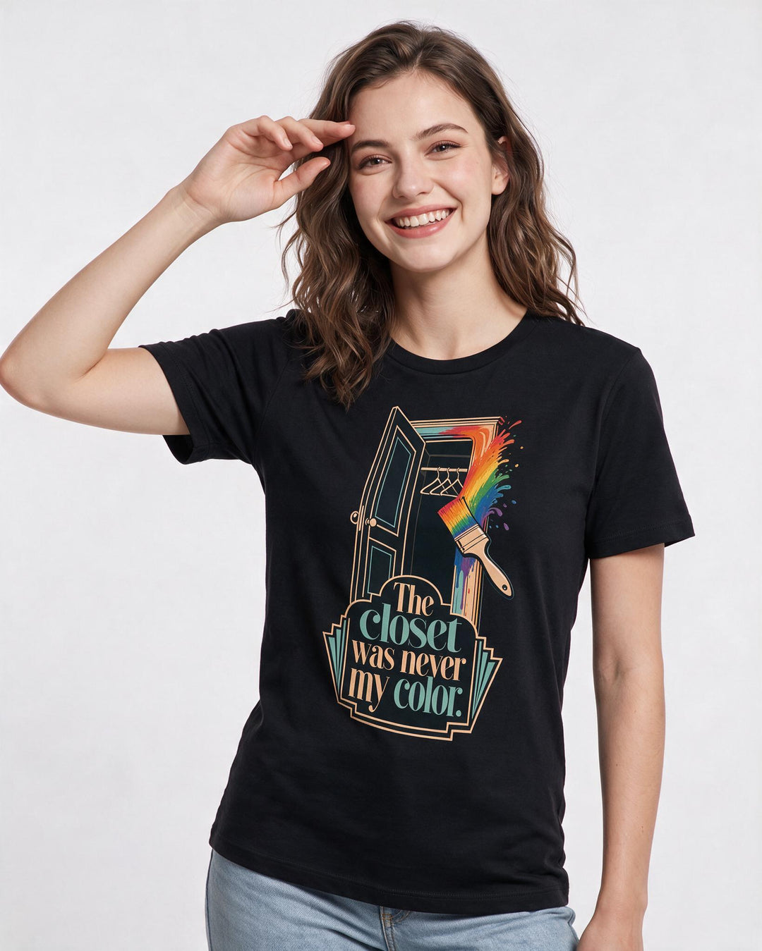 Pride Women's Black T-Shirt – The closet was never my color. product image 3