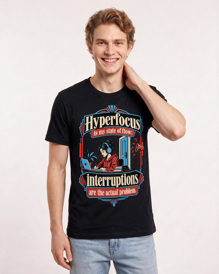 Neurodiversity Black T-Shirt for Men – Everyday Expression Graphic Tee product image 1