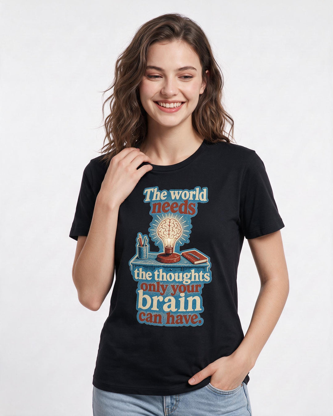 Neurodiversity Black T-Shirt for Women – Everyday Expression Graphic Tee product image 3