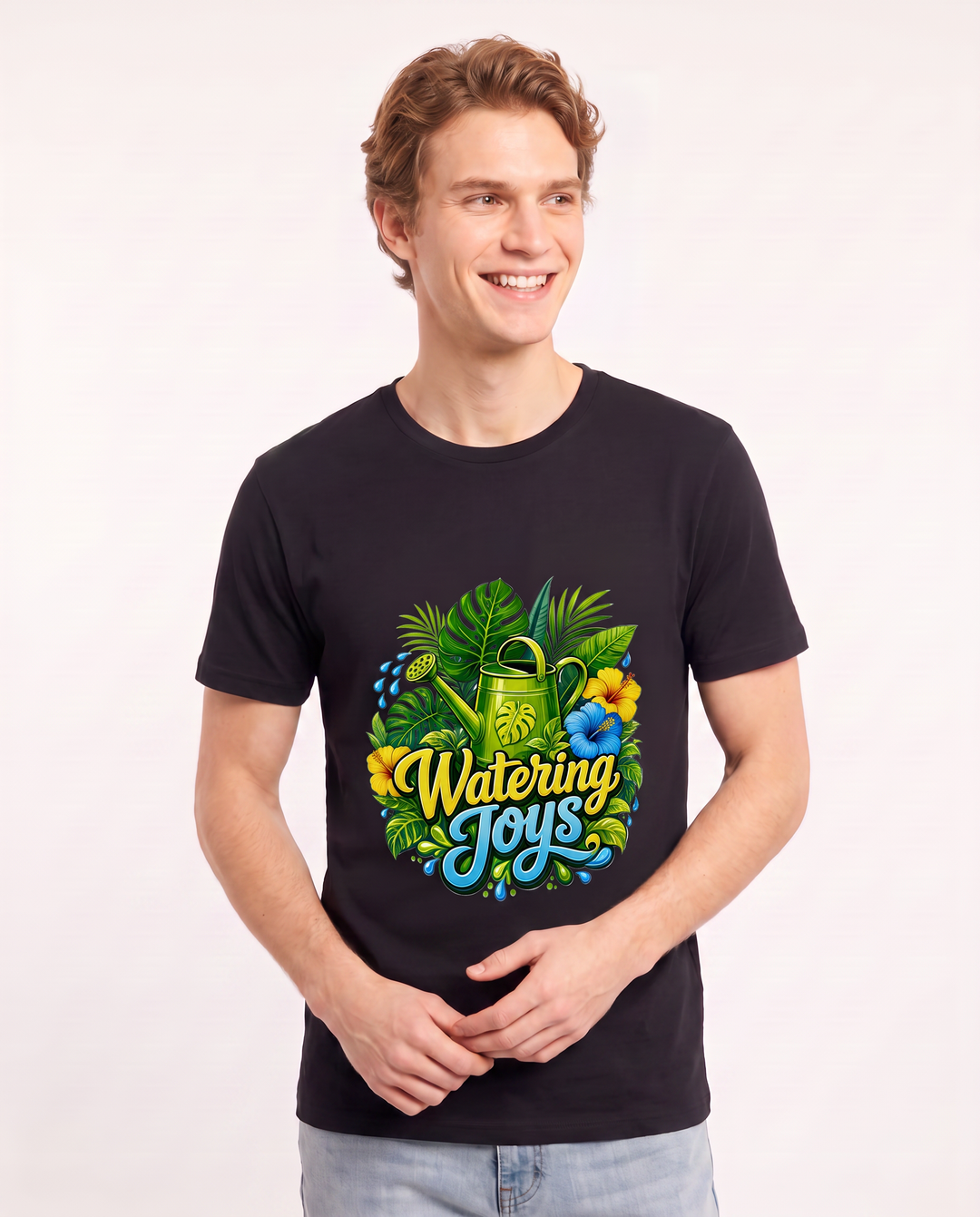 Watering Joys Men's Black T-Shirt product image 1