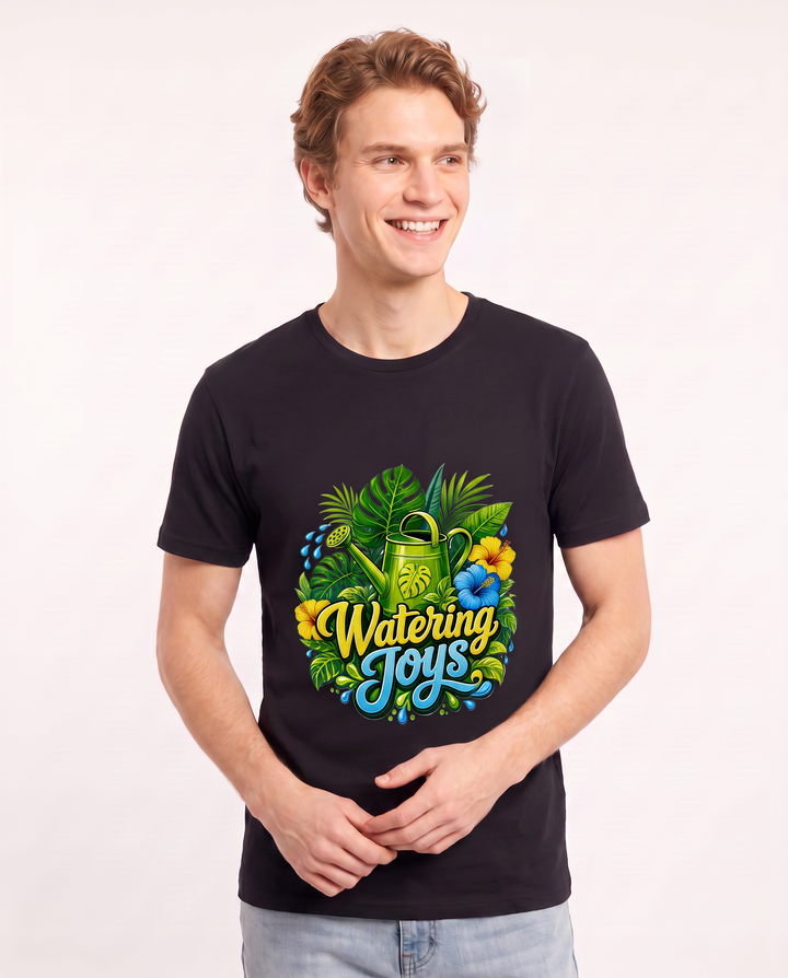 Watering Joys Men's Black T-Shirt product image 1