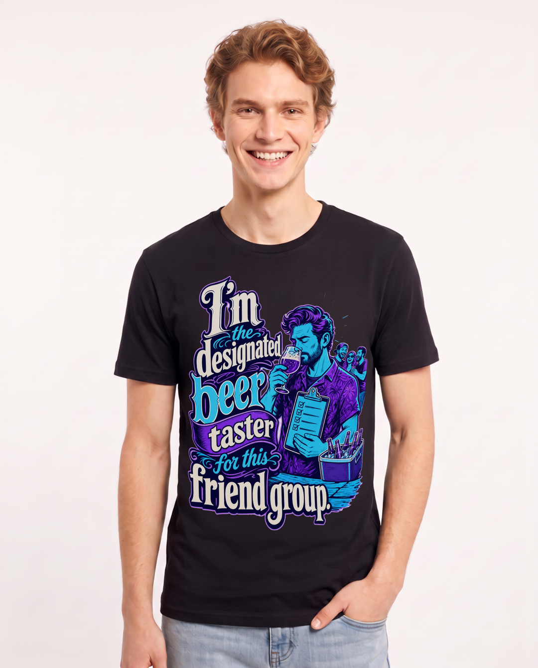 Beer Men's Black T-Shirt – I'm the designated beer taster for this product image 1