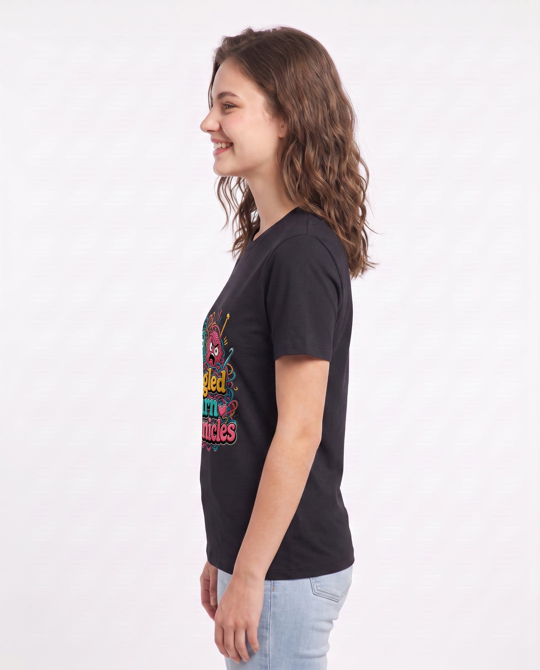 Tangled Yarn Chronicles Women's Black T-Shirt product image 3