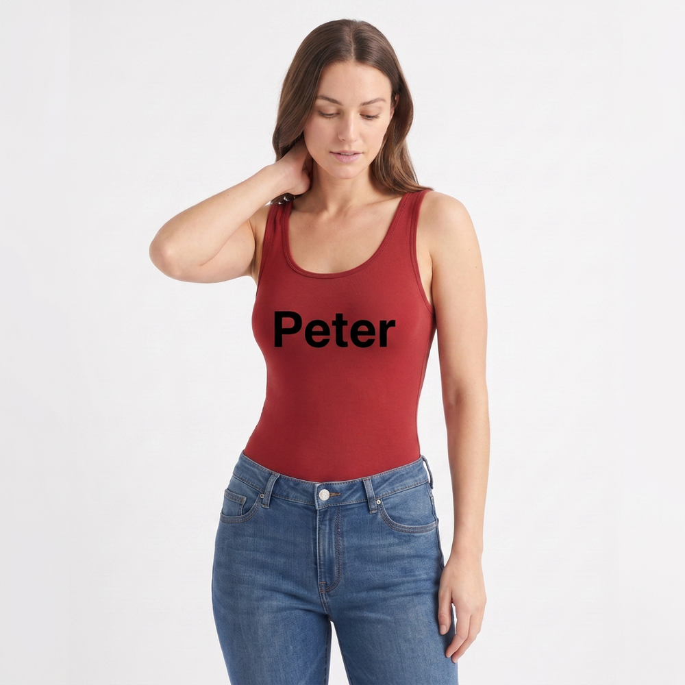 - Sleeveless Round-Neck Tank Bodysuit mockup 2