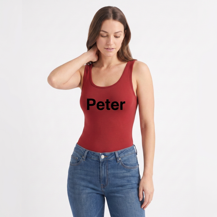 - Sleeveless Round-Neck Tank Bodysuit mockup 2