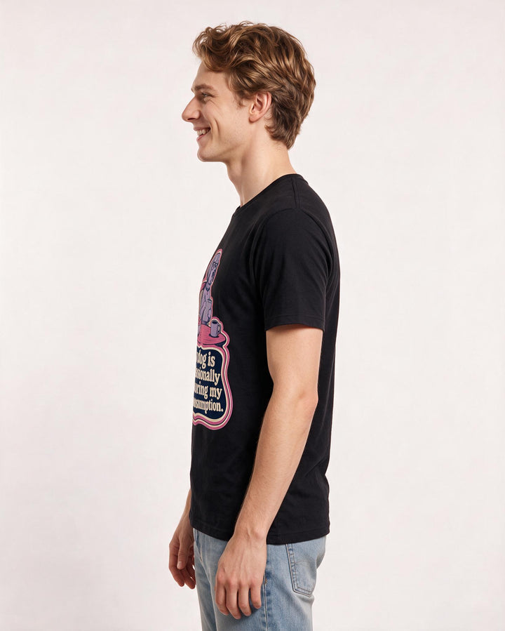 Dog Lover Black T-Shirt for Men – Everyday Expression Graphic Tee product image 2