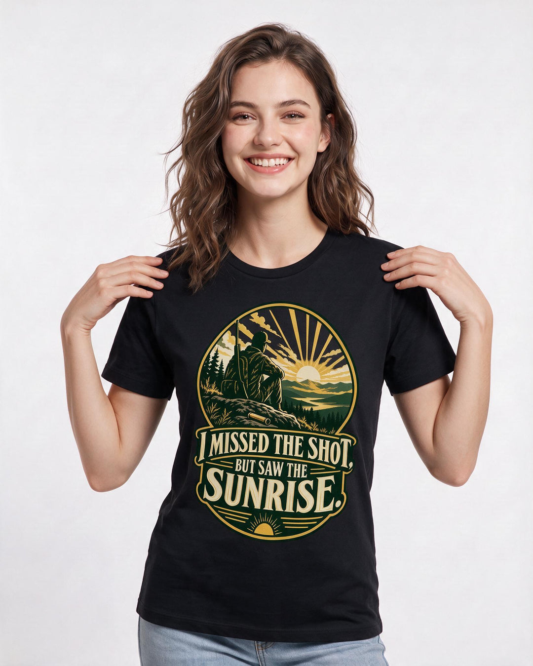 Hunting Black T-Shirt for Women – Everyday Expression Graphic Tee product image 1