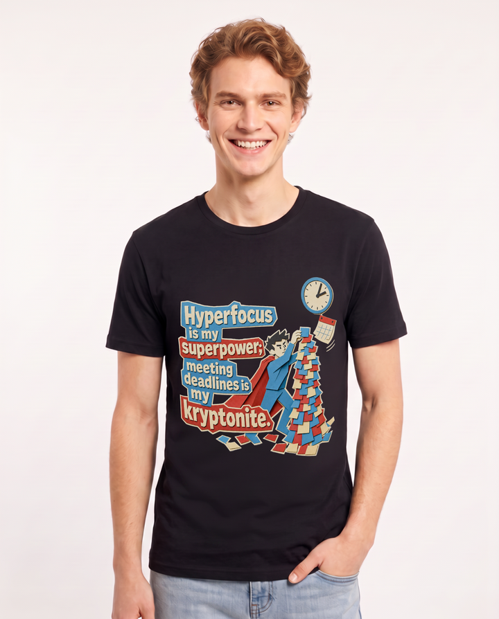 Neurodiversity Black T-Shirt for Men – Everyday Expression Graphic Tee product image 1