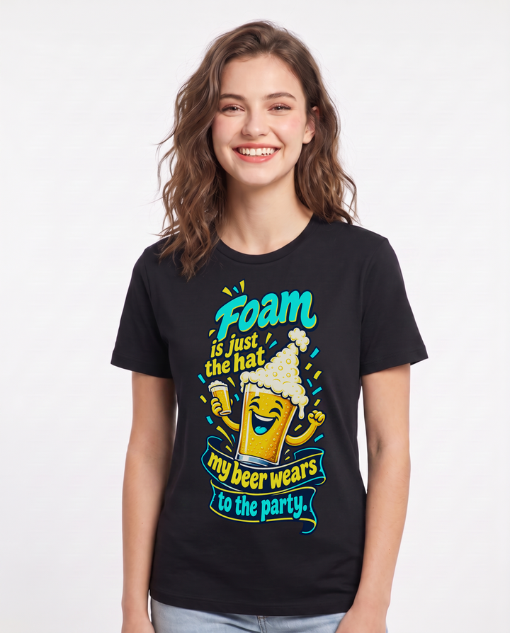 Beer Black T-Shirt for Women – Everyday Expression Graphic Tee product image 3