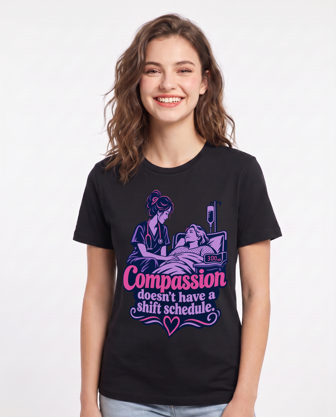 Nurse Black T-Shirt for Women – Nursing Life Graphic Tee product image 3