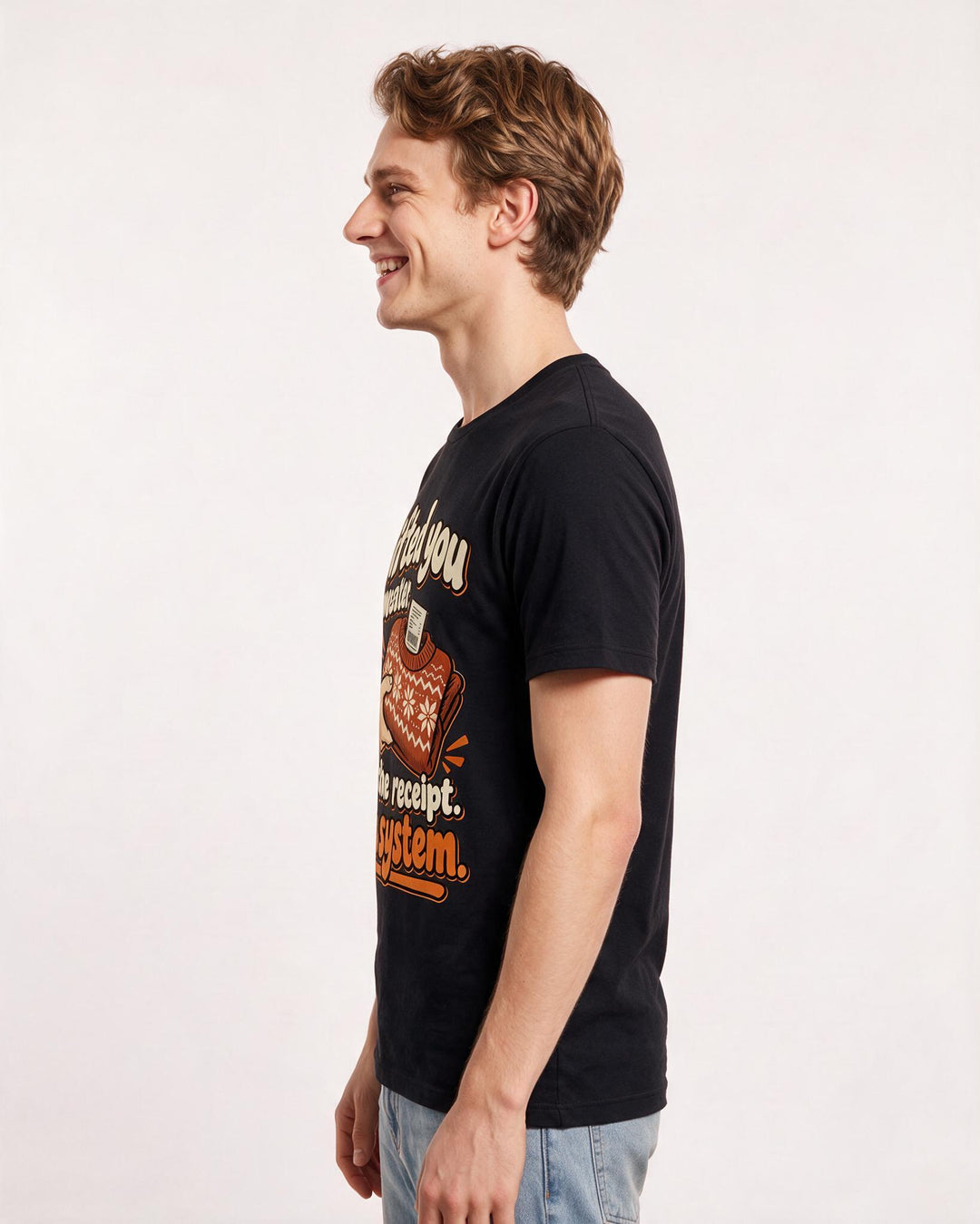 Christmas Black T-Shirt for Men – Holiday Theme Graphic Tee product image 2