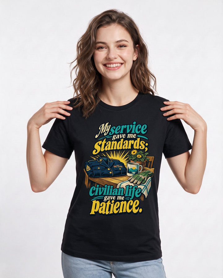 Veteran Black T-Shirt for Women – Everyday Expression Graphic Tee product image 1