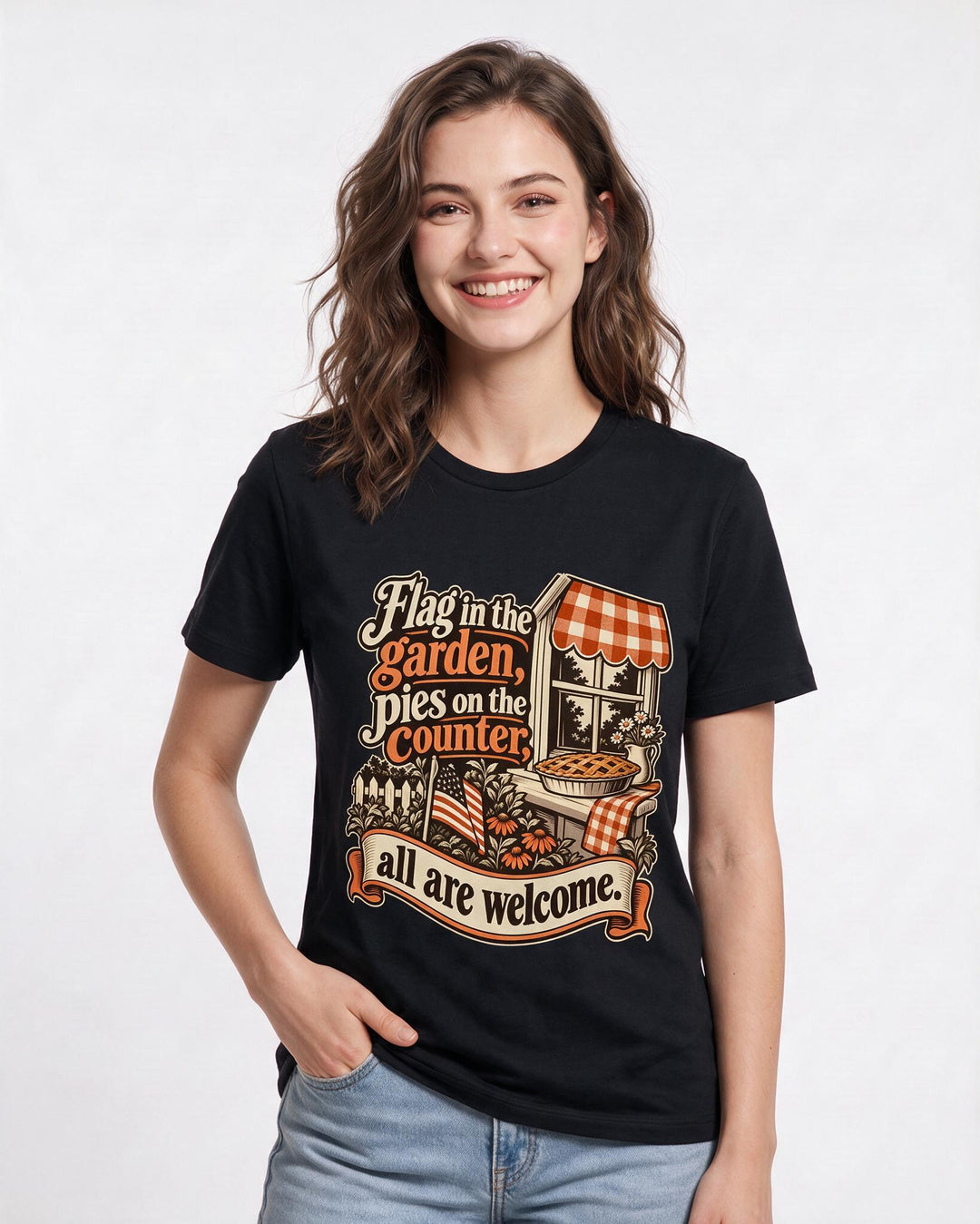 Patriotic Black T-Shirt for Women – Everyday Expression Graphic Tee product image 1