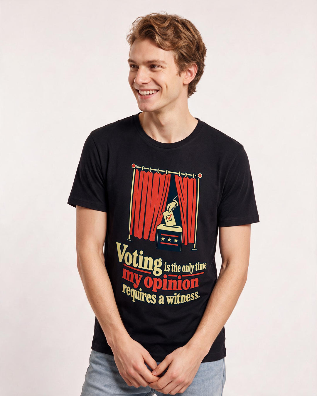 Political Statement Black T-Shirt for Men – Everyday Expression Graphic Tee product image 1