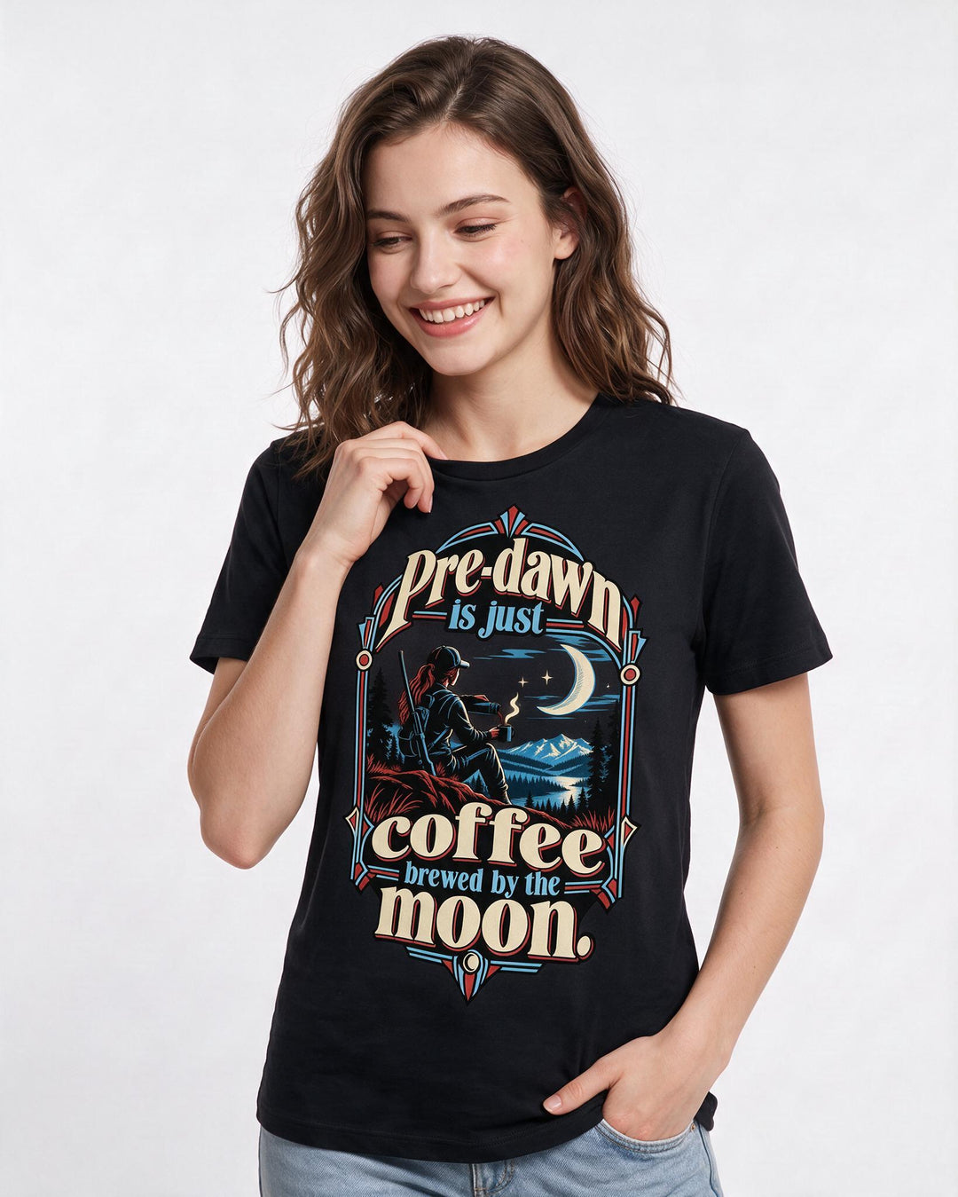Hunting Black T-Shirt for Women – Everyday Expression Graphic Tee product image 1