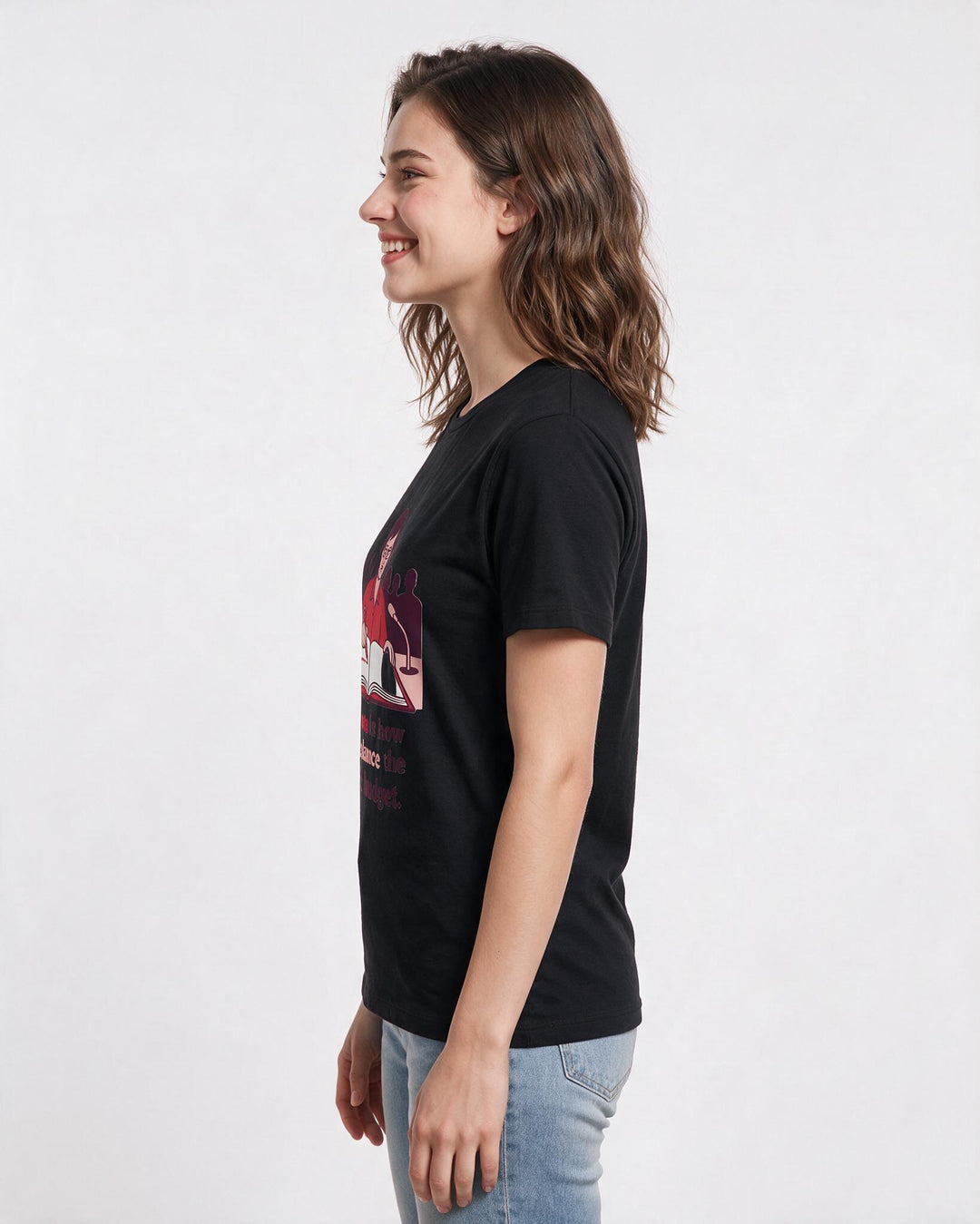 Political Statement Women's Black T-Shirt – My vote is how I rebalance the civic budget. product image 2