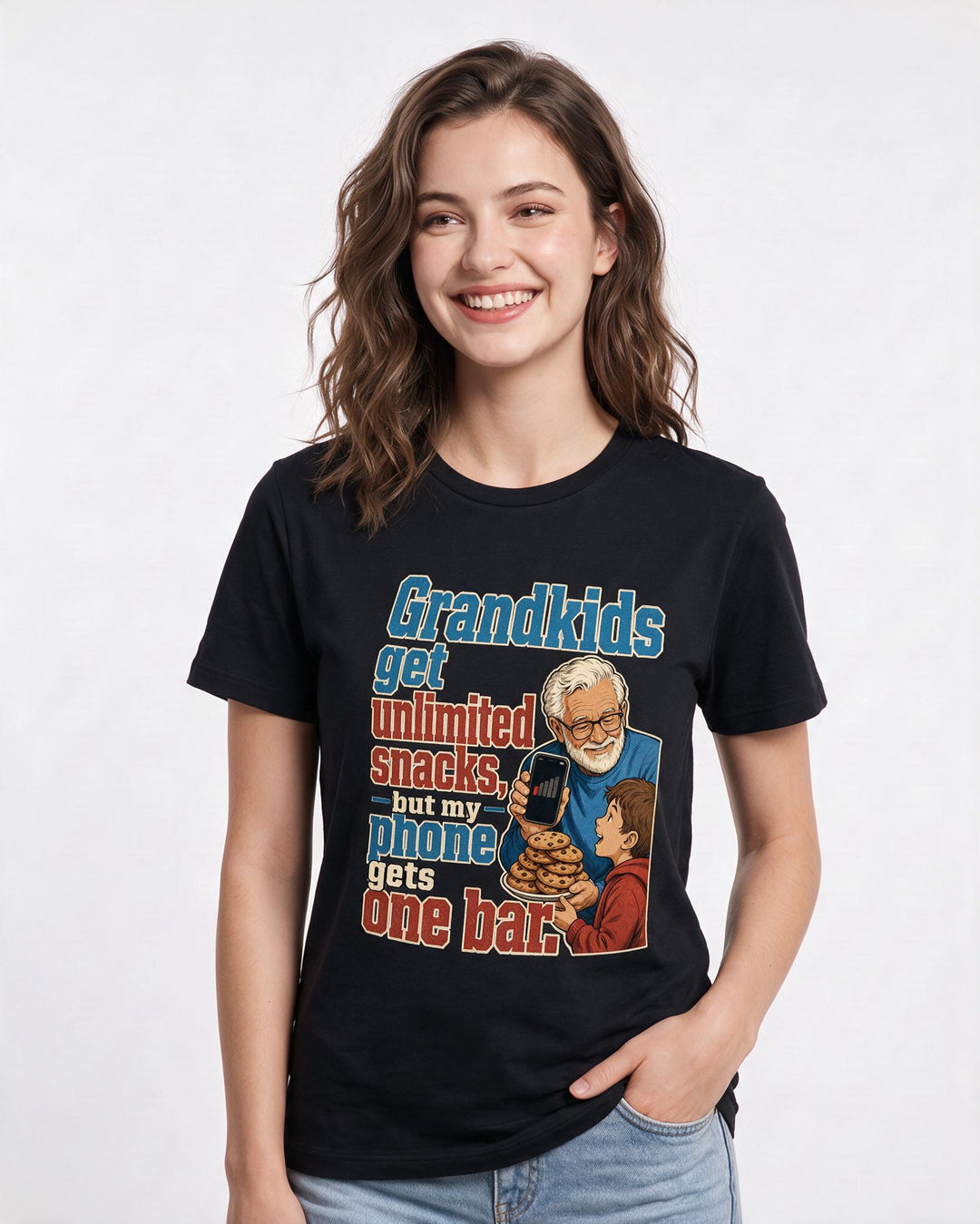 Grandparent Black T-Shirt for Women – Everyday Expression Graphic Tee product image 3