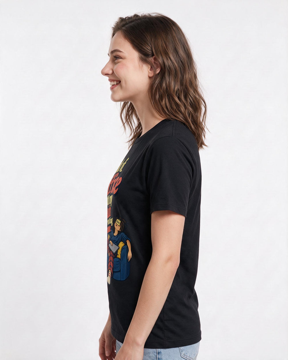 Meme Black T-Shirt for Women – Everyday Expression Graphic Tee product image 2